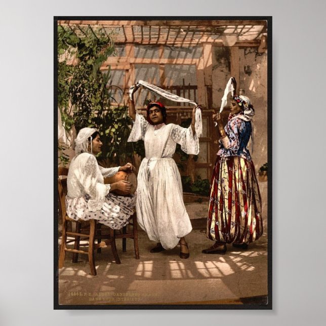Arabische Tanzmädchen, Algier, Algerien, Vintages  Poster (Vorne)