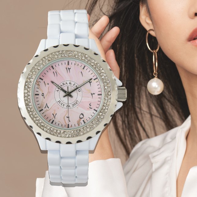 Arabische Zahlen Frauenwache - Eleganter Kristall Armbanduhr (Von Creator hochgeladen)