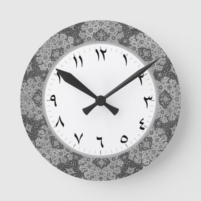 Arabische Zahlen schließen arabisches Arabisches G Runde Wanduhr (Vorderseite)