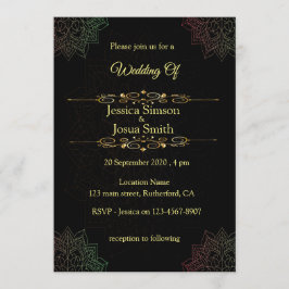 Arabischer Brief mit Mandala Hochzeit Einladung