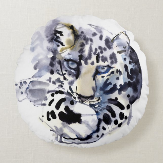 Arabischer Leopard 2008 2 Rundes Kissen (Vorderseite)