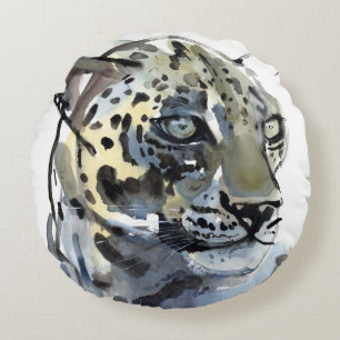 Arabischer Leopard 2008 4 Rundes Kissen