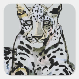 Arabischer Leopard 2008 7 Quadratischer Aufkleber