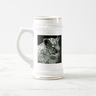 Arabischer Leopard CUB Stein Bierglas