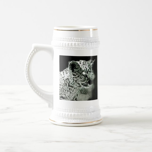 Arabischer Leopard CUB Stein Bierglas (Links)