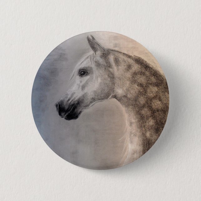 Arabischer Pferdeknopf Button (Vorderseite)