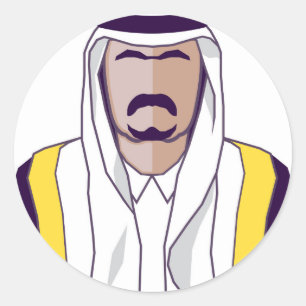 Arabischer Prinzenvektor Runder Aufkleber