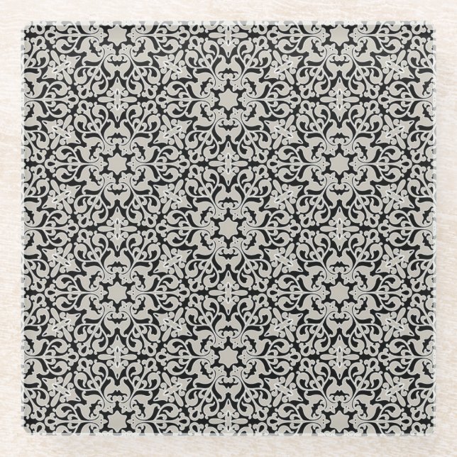 Arabisches Blumenmuster Glasuntersetzer (Vorderseite)