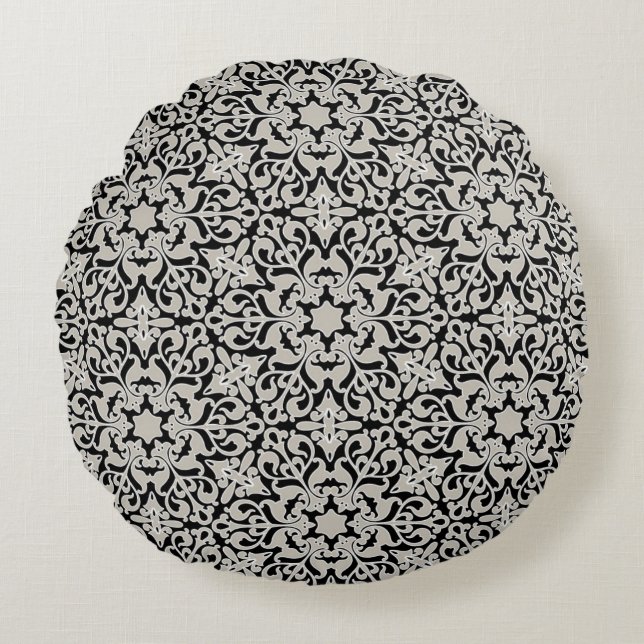 Arabisches Blumenmuster Rundes Kissen (Vorderseite)