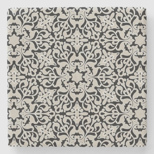 Arabisches Blumenmuster Steinuntersetzer (Vorderseite)