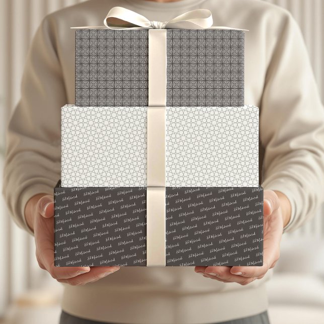 Arabisches Eid Mubarak Niedlich Black Star-Zitat Geschenkpapier Set (Von Creator hochgeladen)