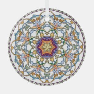 Arabisches Floral: Traditioneller islamischer Rahm Ornament Aus Glas