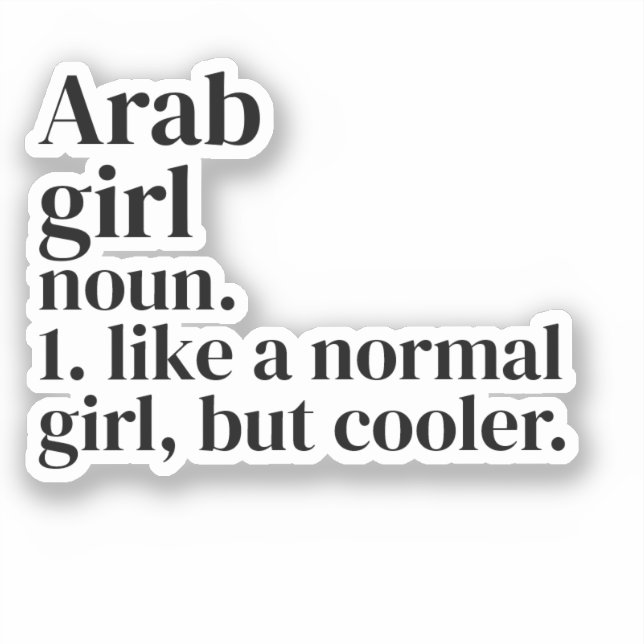 Arabisches Mädchenwörterbuch Definition lustig ara Aufkleber (Vorderseite)