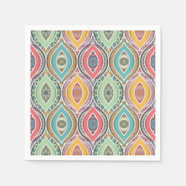 Arabisches marokkanisches Mandala-Party Serviette (Vorderseite)
