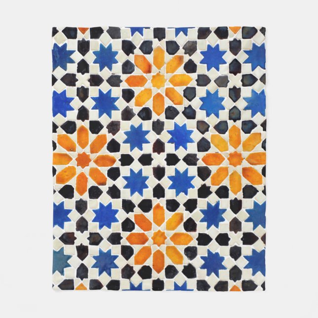 Arabisches Mosaik aus marokkanischen Fliesen, deko Fleecedecke (Vorderseite)