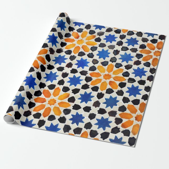 Arabisches Mosaik aus marokkanischen Fliesen, deko Geschenkpapier (Ungerollt)