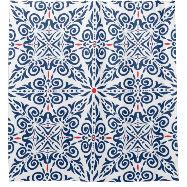 Arabisches nahtloses Muster. farbiger Hintergrund Duschvorhang (Vorderseite)