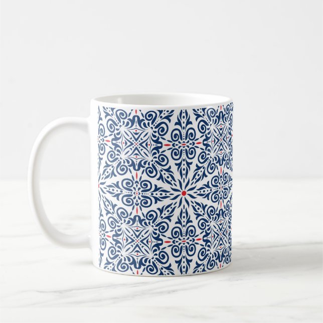 Arabisches nahtloses Muster. farbiger Hintergrund Kaffeetasse (Links)
