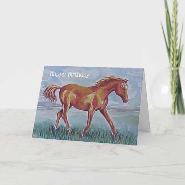 Arabisches Pferd zum Geburtstag Karte (Vorderseite)