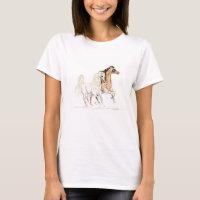 Arabisches Pferdet-shirt - "zwei Freunde Tu "