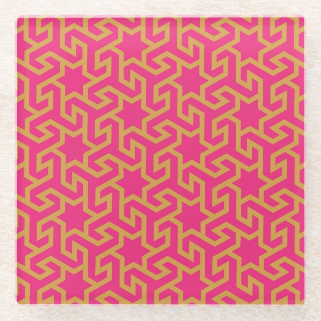 Arabisches Sternmuster Glasuntersetzer (Vorderseite)