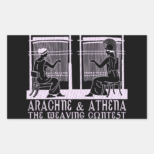 Arachne gegen Athena Rechteckiger Aufkleber (Vorderseite)