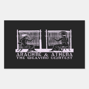 Arachne gegen Athene Rechteckiger Aufkleber