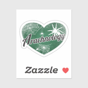 Arachnology Retro Heart Blackboard Liebe Aufkleber