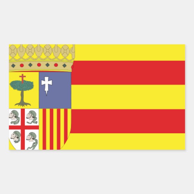 Aragon Flag Rechteckiger Aufkleber (Vorderseite)