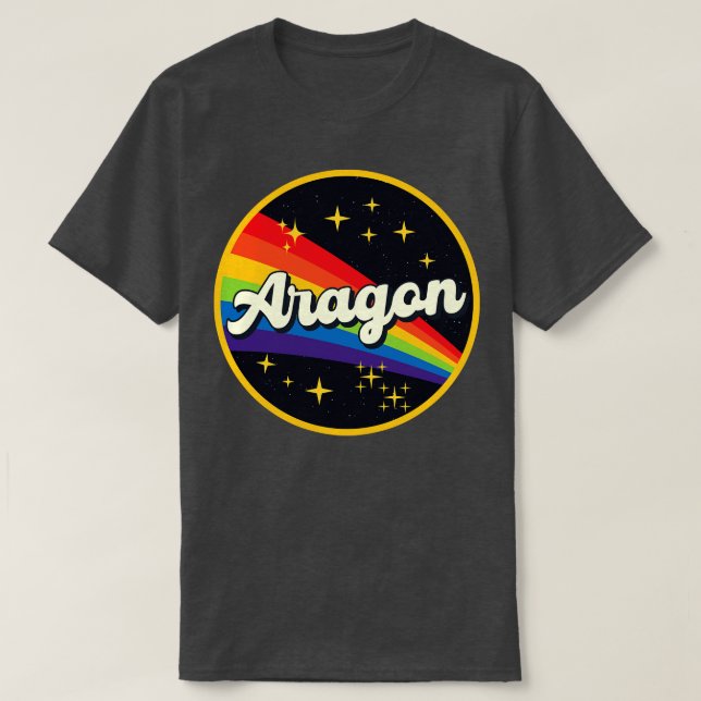 Aragon-Regenbogen im Vintagen Stil T-Shirt (Design vorne)