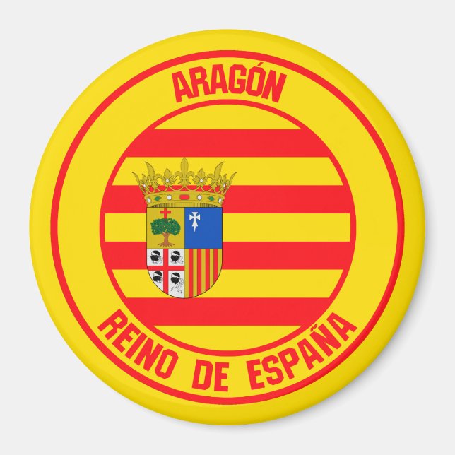Aragón Round Emblem Magnet (Vorne)