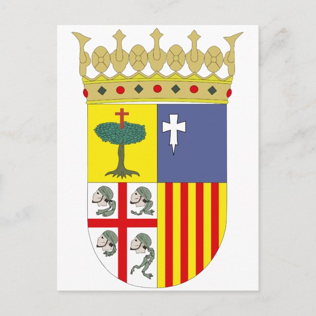 Aragón-Wappen Offiziell Spanien Symbol Heraldry Postkarte (Vorderseite)