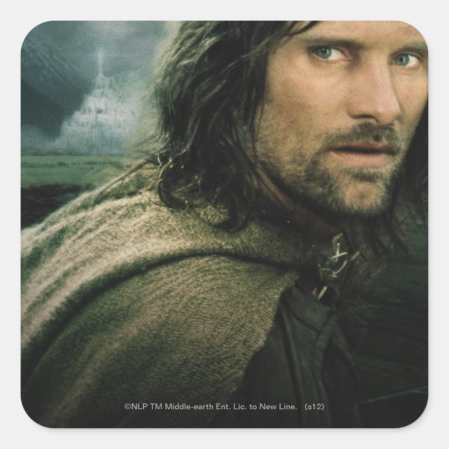 Aragorn Close Up Quadratischer Aufkleber (Vorderseite)