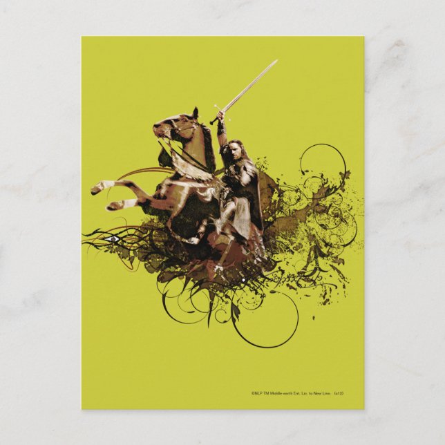 Aragorn Riding a Horse Vector Collage Postkarte (Vorderseite)