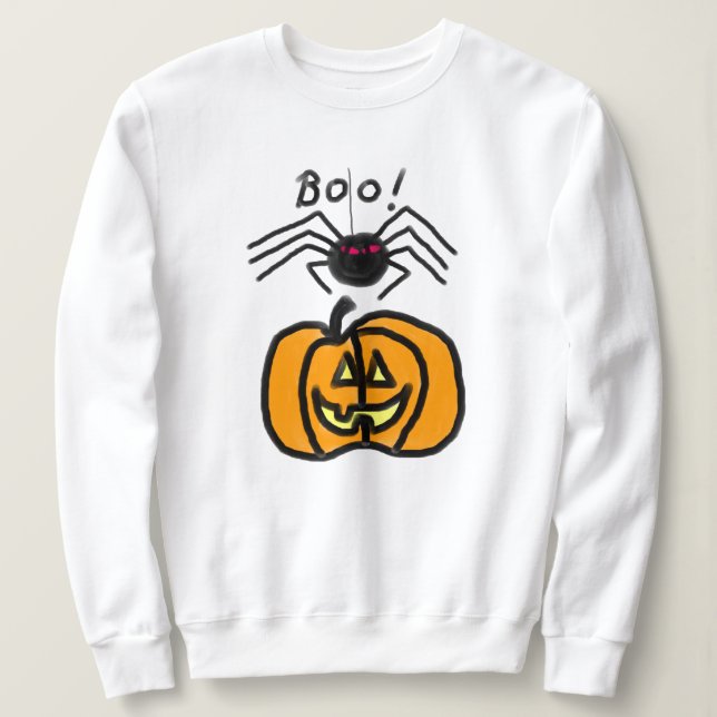 Araignée avec Sweatshirt Citrouille Halloween (Design devant)