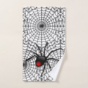 Araignée noire et toile d'araignée Halloween Maiso