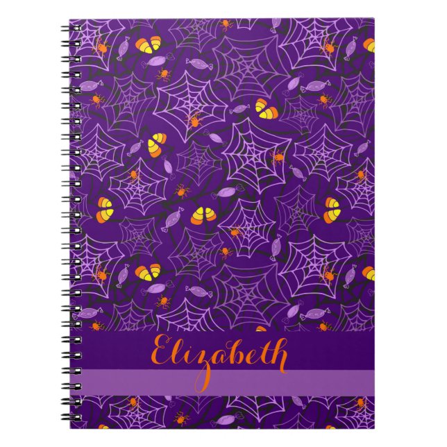 Araignées d'Halloween et bonbons Carnet personnali (Devant)