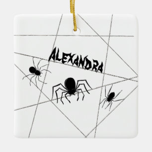 Araignées et ornement en céramique Halloween Web