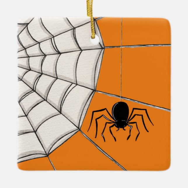 Araignées et ornement en céramique Halloween Web (Devant)