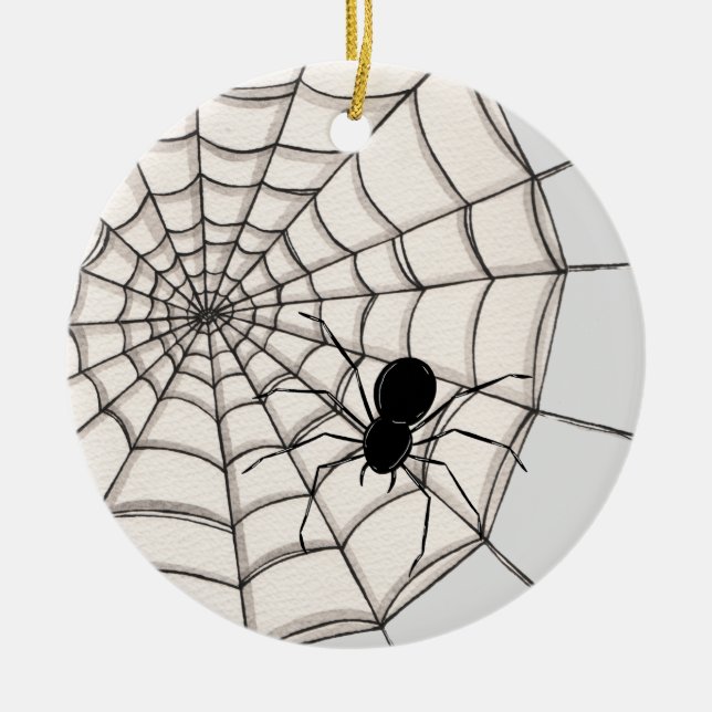 Araignées et ornement en céramique Halloween Web (Devant)