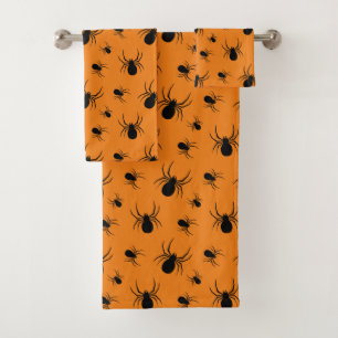 Araignées Halloween motif noir et orange
