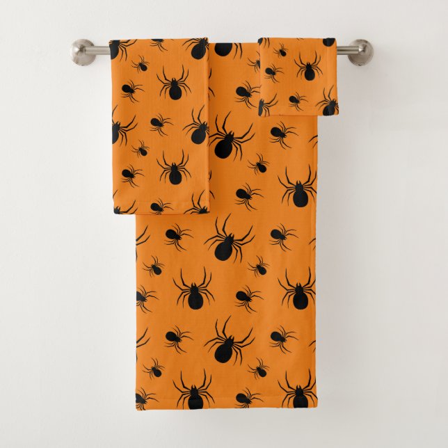 Araignées Halloween motif noir et orange (En situation)