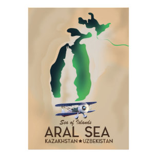 Aralsee-Reiseposterkarte Fotodruck