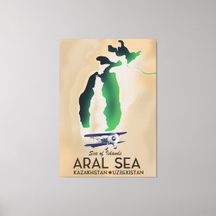 Aralsee-Reiseposterkarte Leinwanddruck