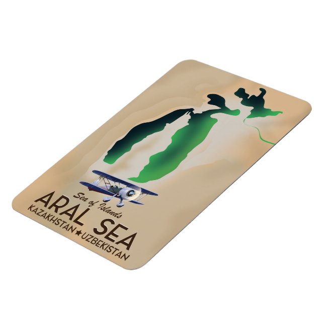 Aralsee-Reiseposterkarte Magnet (Linke Seite)