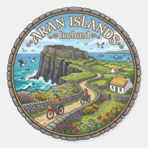 Aran-Inseln Irland Runder Aufkleber