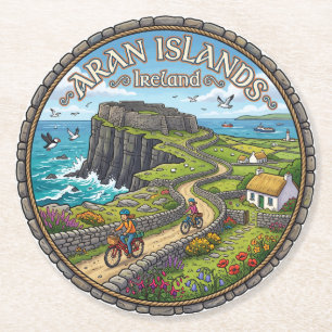 Aran-Inseln Irland Runder Pappuntersetzer