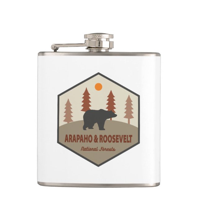 Arapaho und Roosevelt National Forests Bären Flachmann (Vorderseite)
