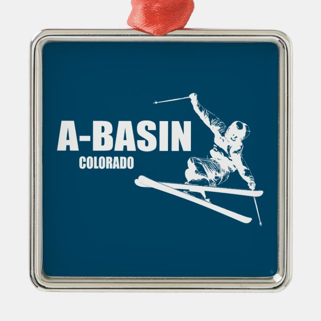 Arapahoe Basin Colorado Skier Ornament Aus Metall (Vorne)