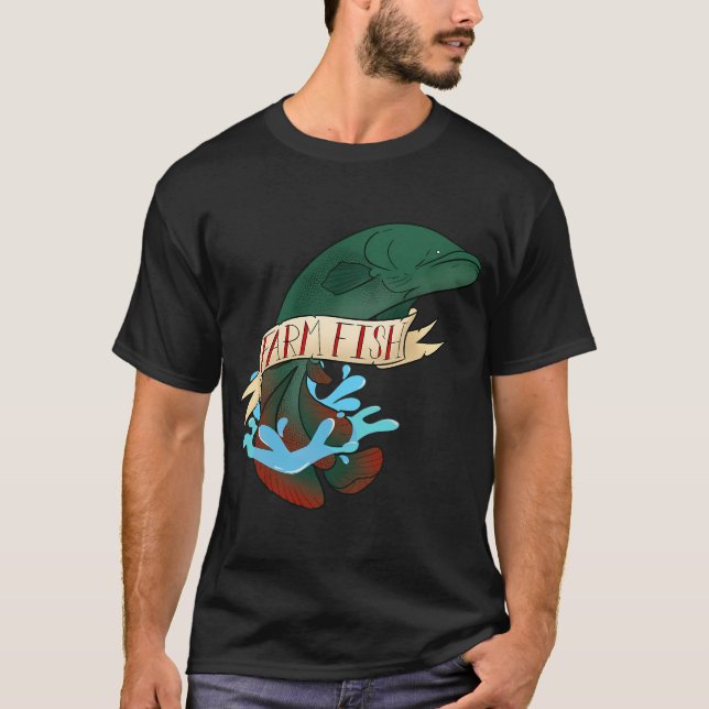 Arapaima-Fischfarm-Design T-Shirt (Vorderseite)